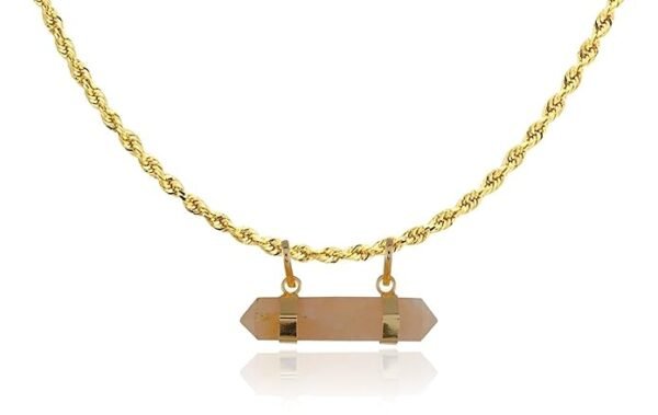 Light-Coded Yellow Aventurine - Double Terminated Pendant For Shining Luck